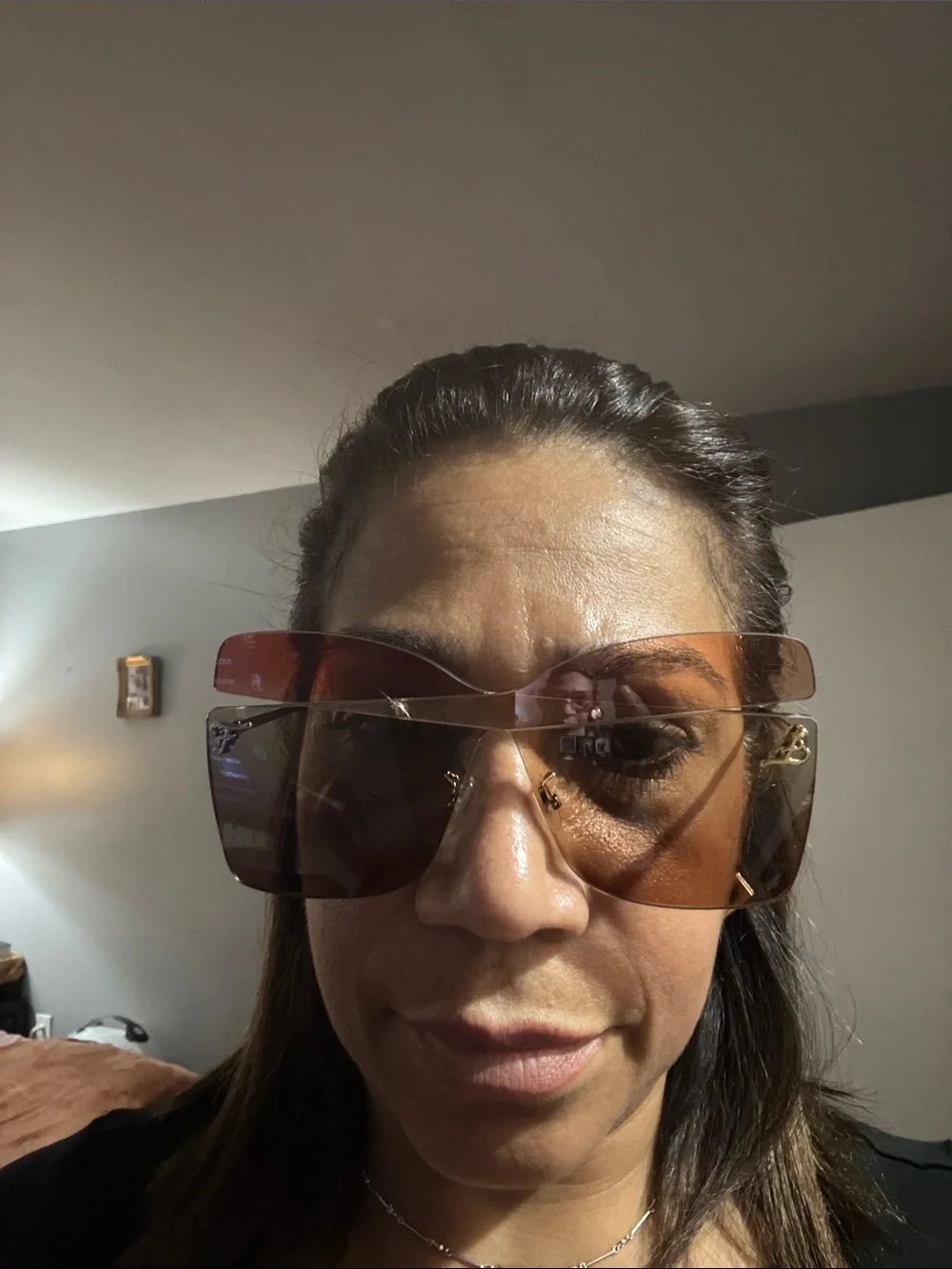 Fendi Rimless Shield Sunglasses - Pink/Brown Gradient Lenses